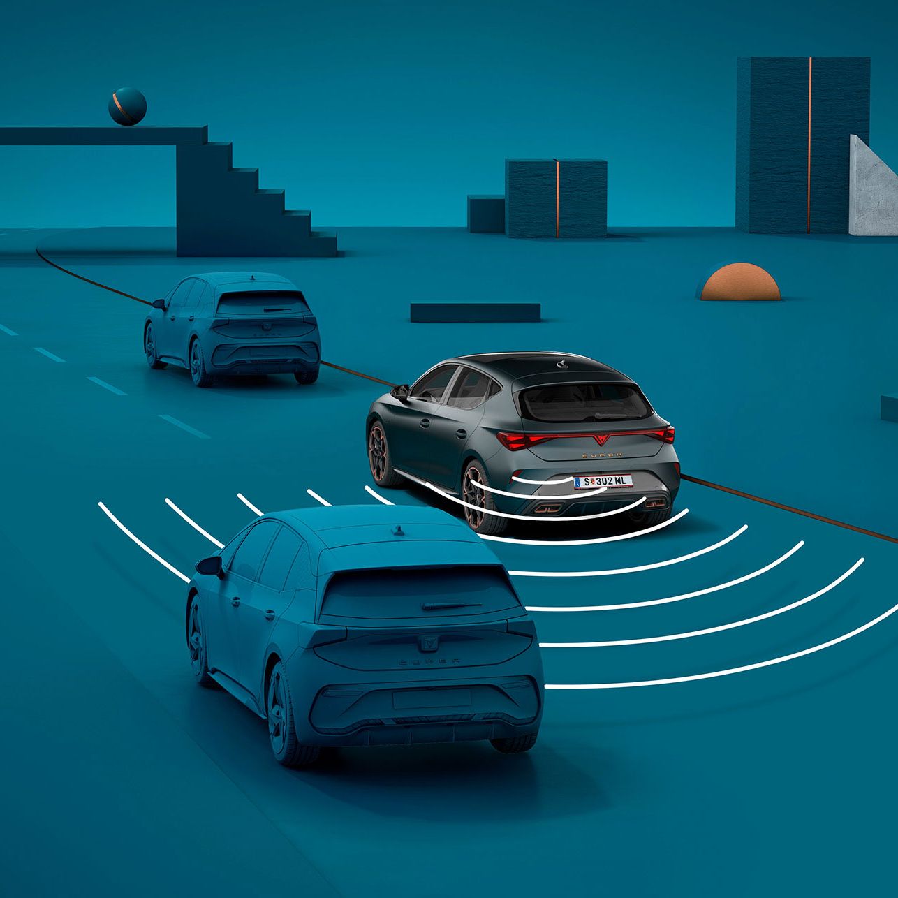 Grafik zum CUPRA Born Ausweichassistent