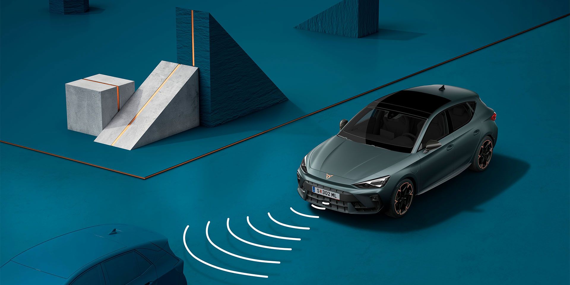 Grafik zum CUPRA Born Ausparkassistent