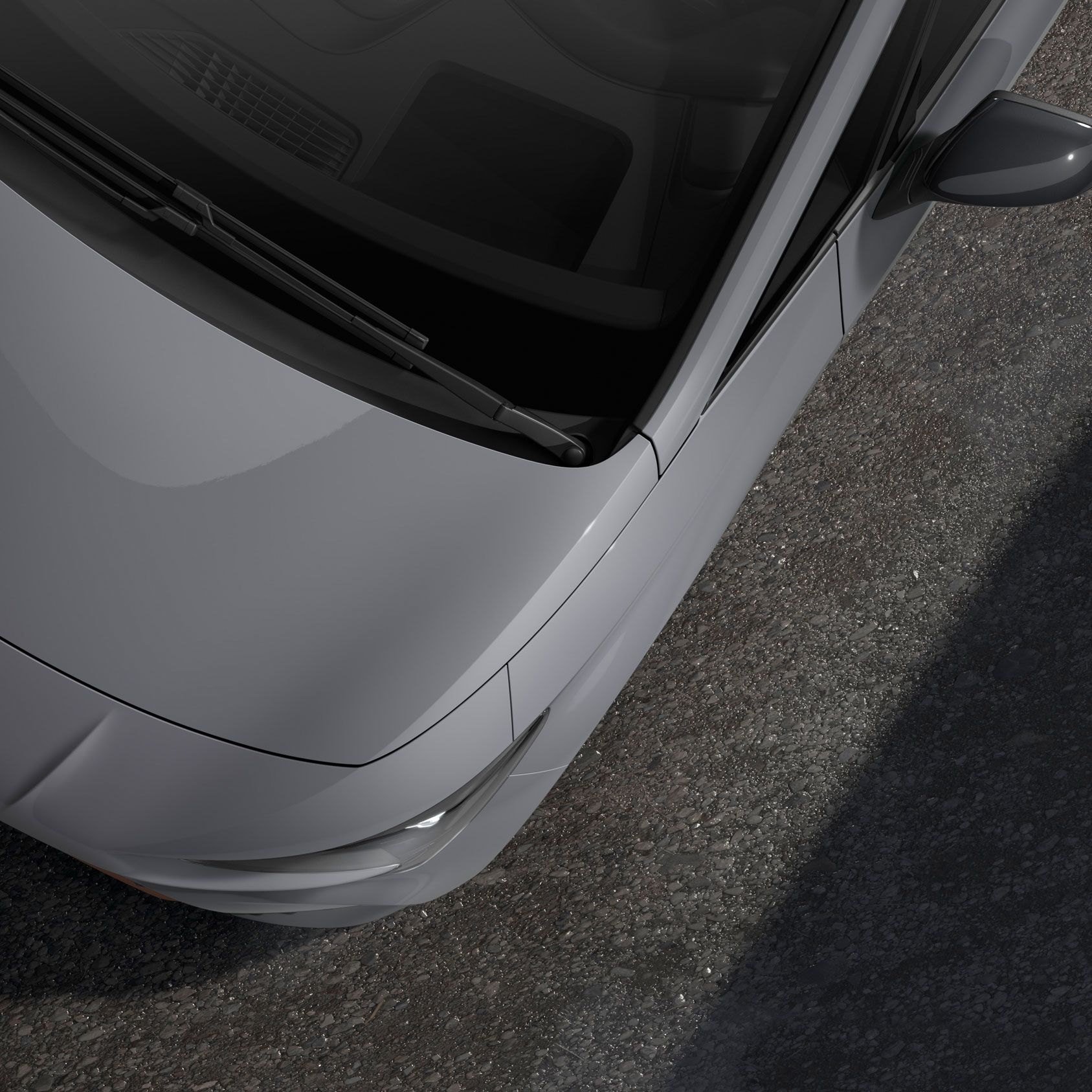 Detailansicht eines CUPRA Born in der Farbe Mondstein-Grau